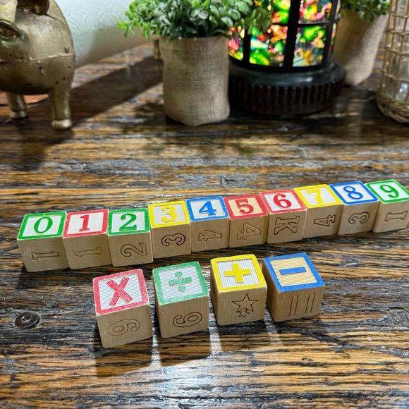Toys | Educational Colorful Wooden Number And Math Blocks Division Plus ...